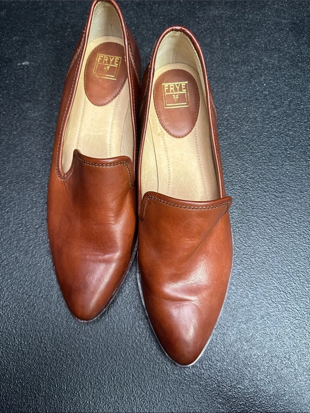 Frye Woman’s Brown Leather Slip-On Loafers 10